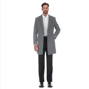 English Laundry Men’s Wool Blend Light Grey Top Coat